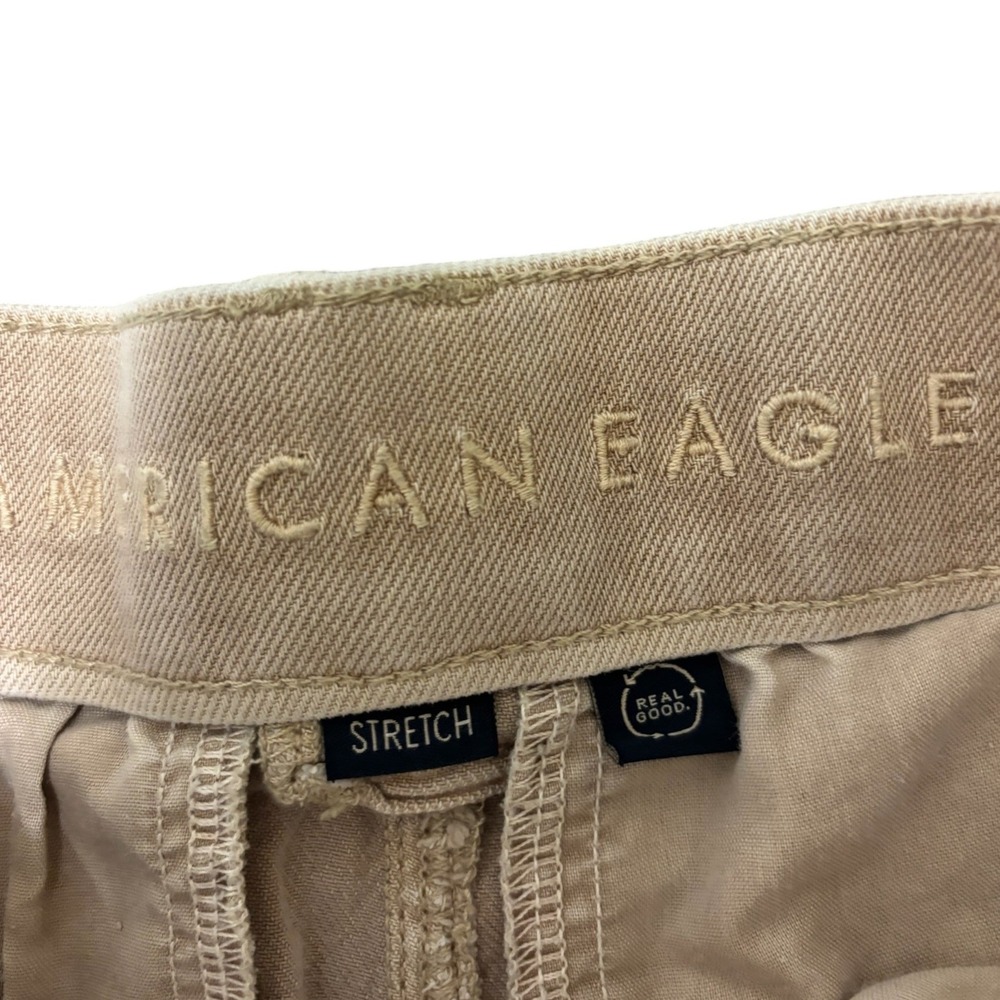 American Eagle Wide Leg Pants Khaki Pleated High Rise Boho Utility Preppy 00 - Picture 5 of 11